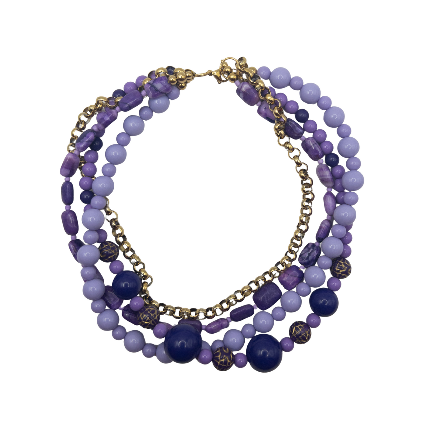 Collar combinado en malva y morado