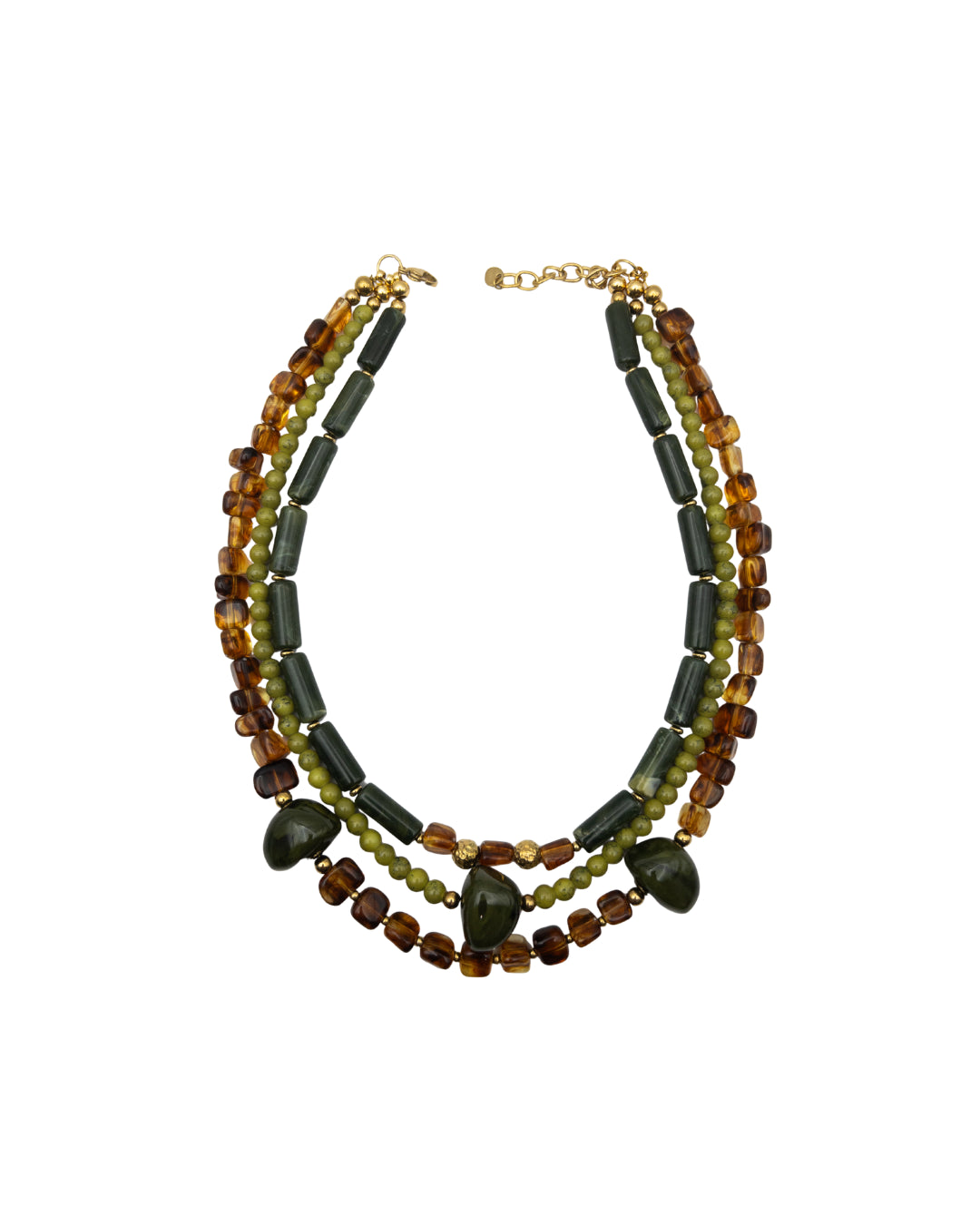 Collar combinado Verde Oliva y Ámbar - Image 8344