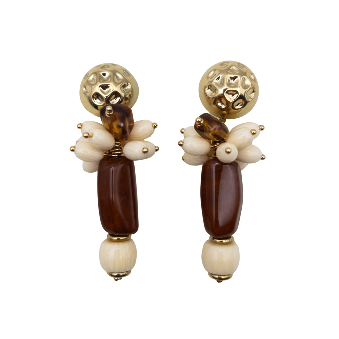 Pendientes flamenca combinado Ámbar y Beige - Image 8340