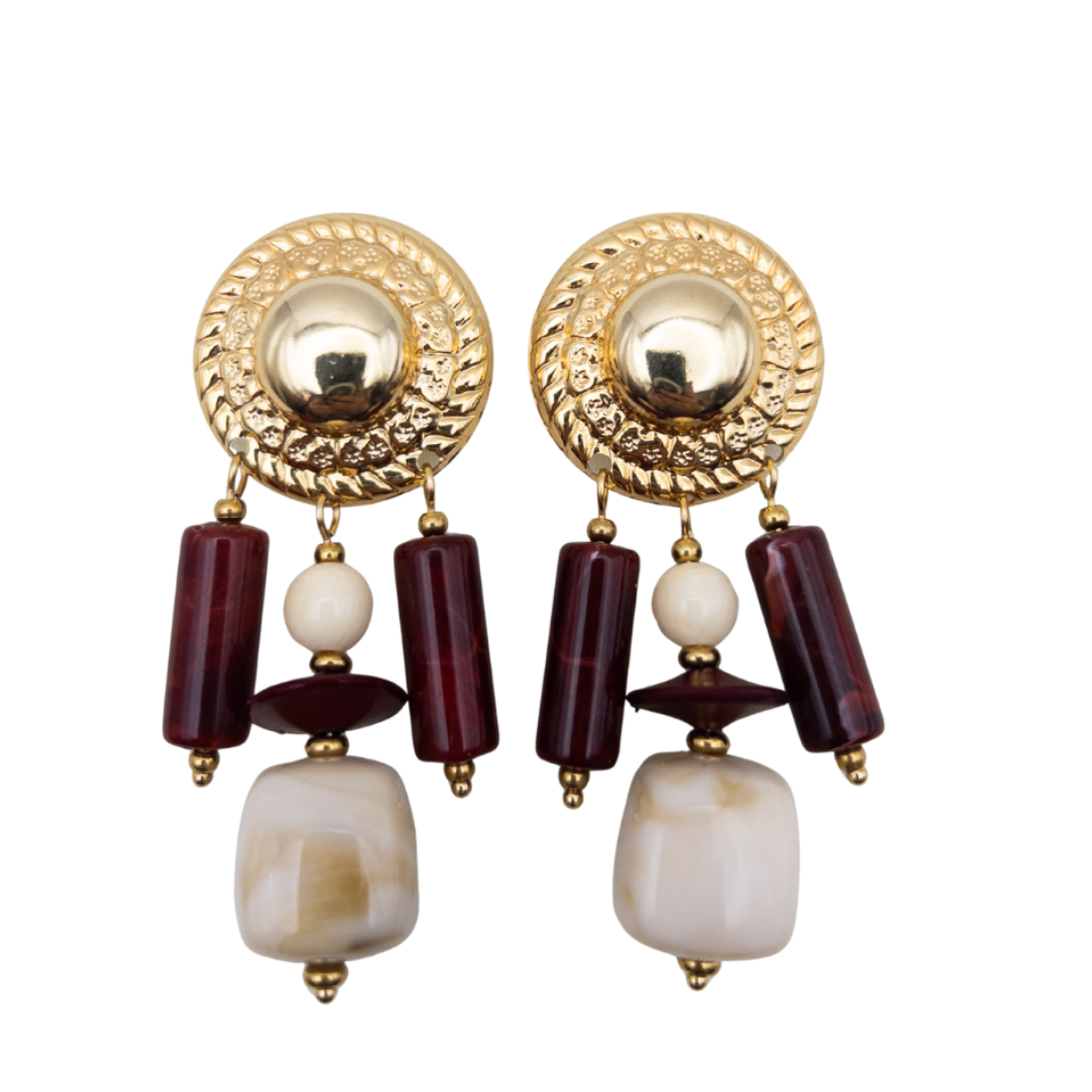 Pendientes Tinto y Beige - Image 8347