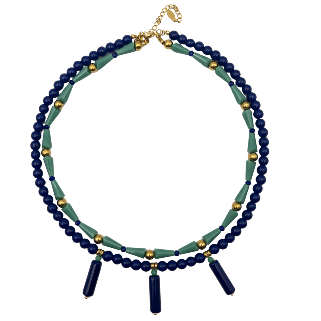 Collar combinado Azul Marino y Agua Marina - Image 8339