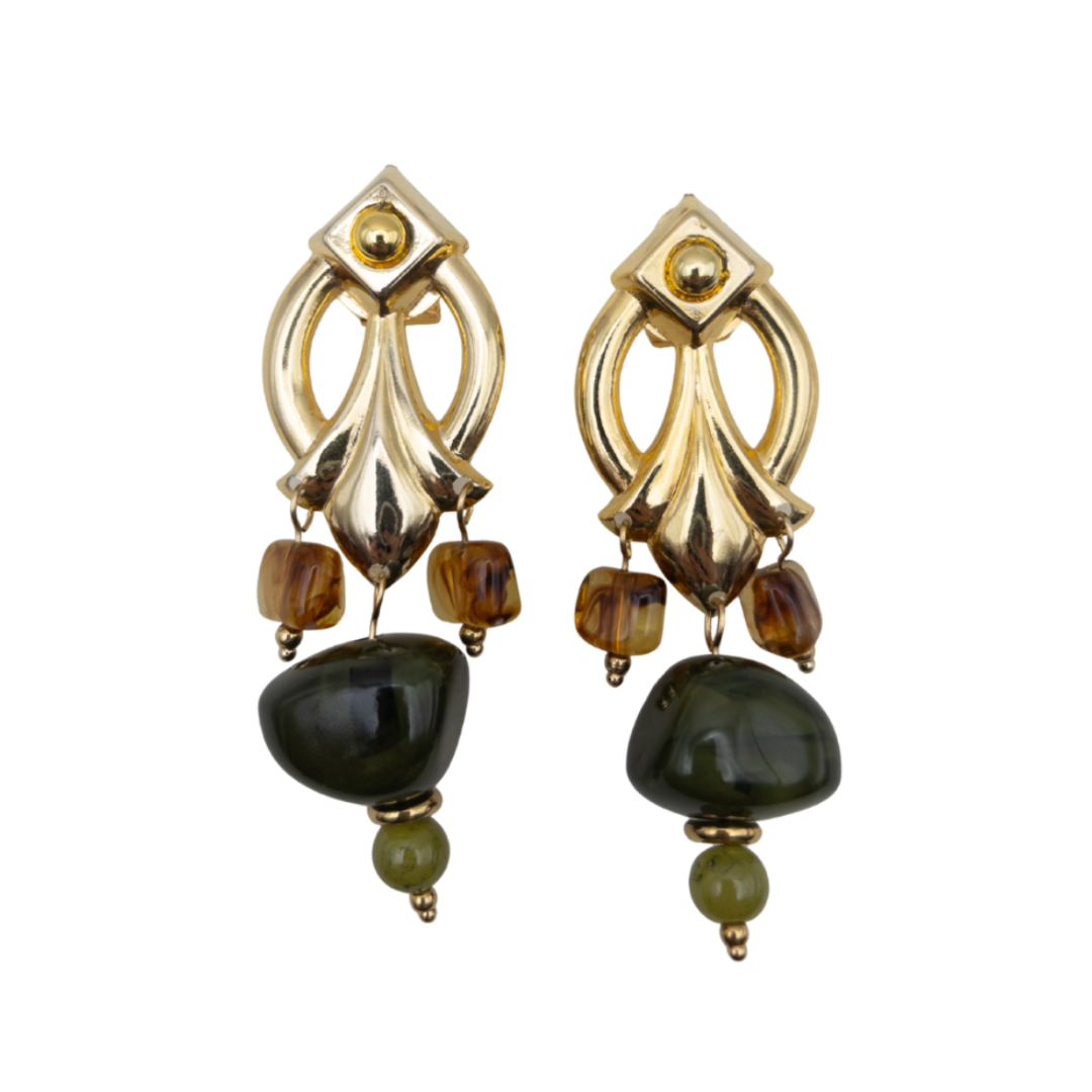 Pendientes Verde Oliva y Ámbar - Image 8343