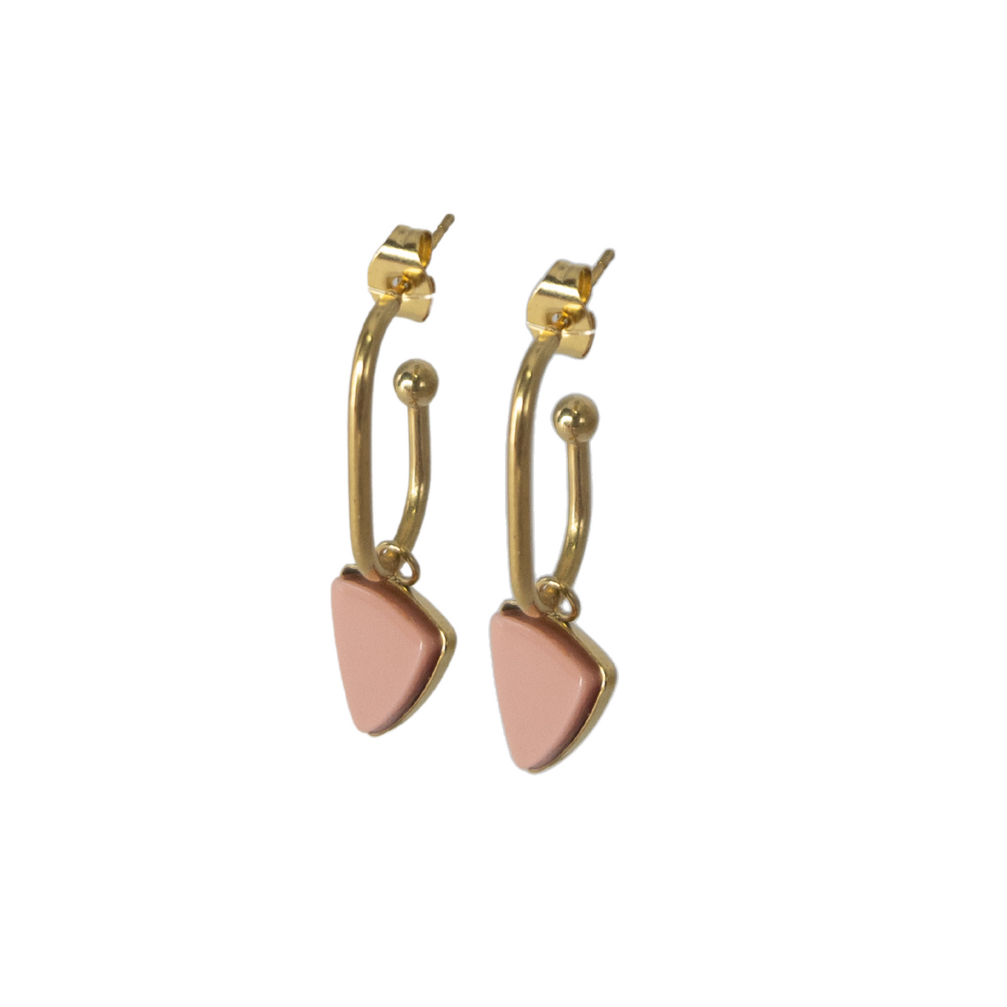Pendientes Charms Triangulo Rosa